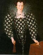 GHEERAERTS, Marcus the Younger Portrait of Mary Rogers: Lady Harrington dfg oil on canvas